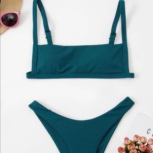 Ribbed High Cut Bikini